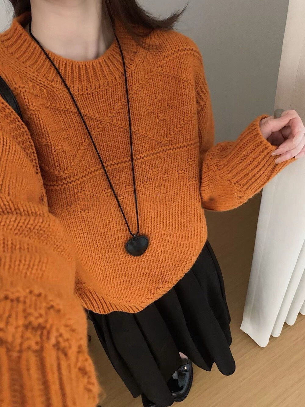 // 菱格織紋高級感圓領NT