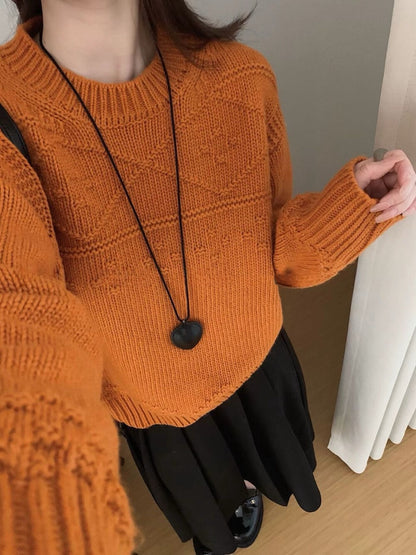 // 菱格織紋高級感圓領NT