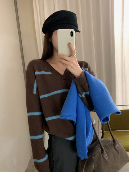 // 高質料6色raccoon柔軟V領毛衣