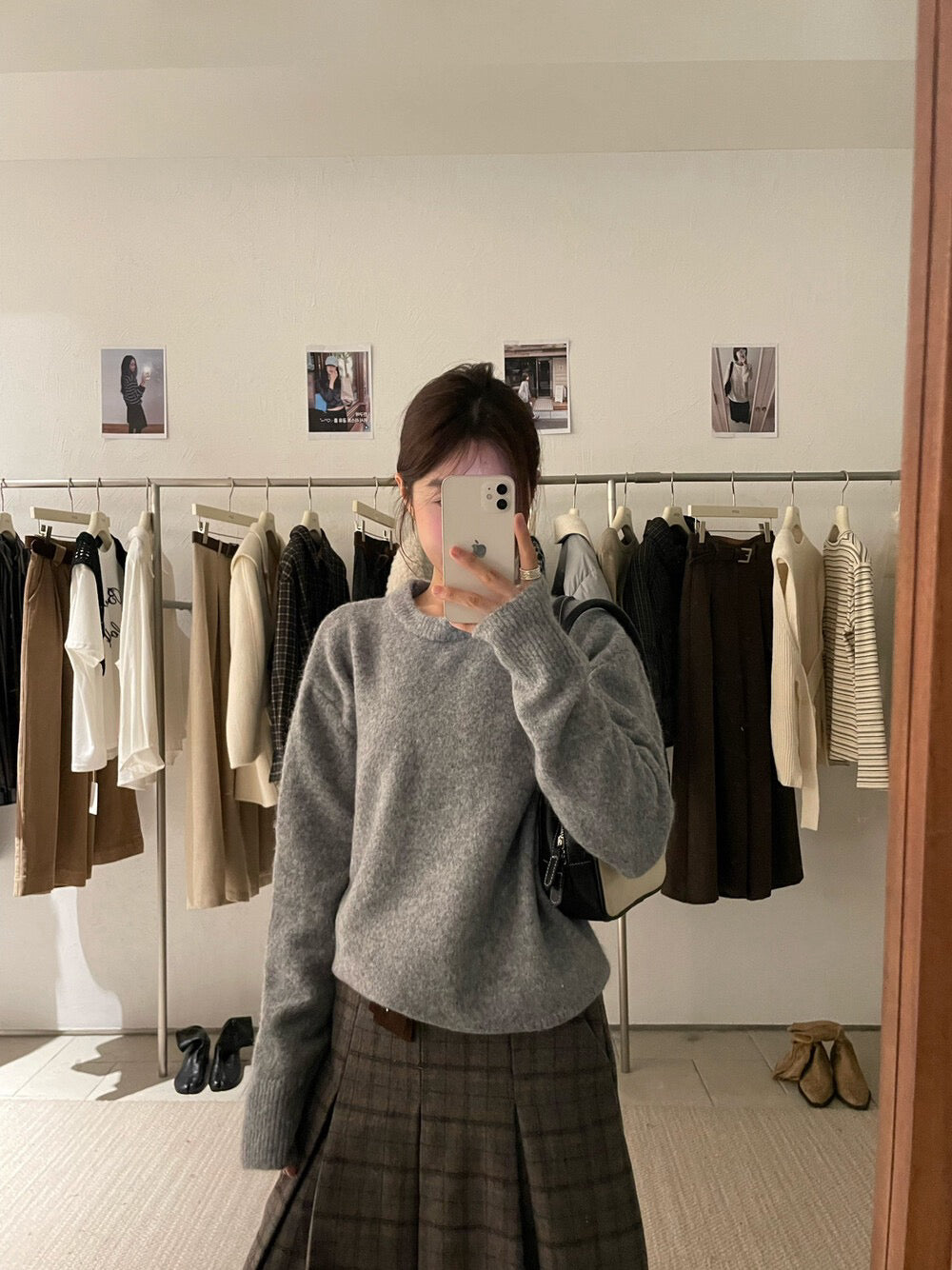 // 軟糯感糖果色系圓領毛衣