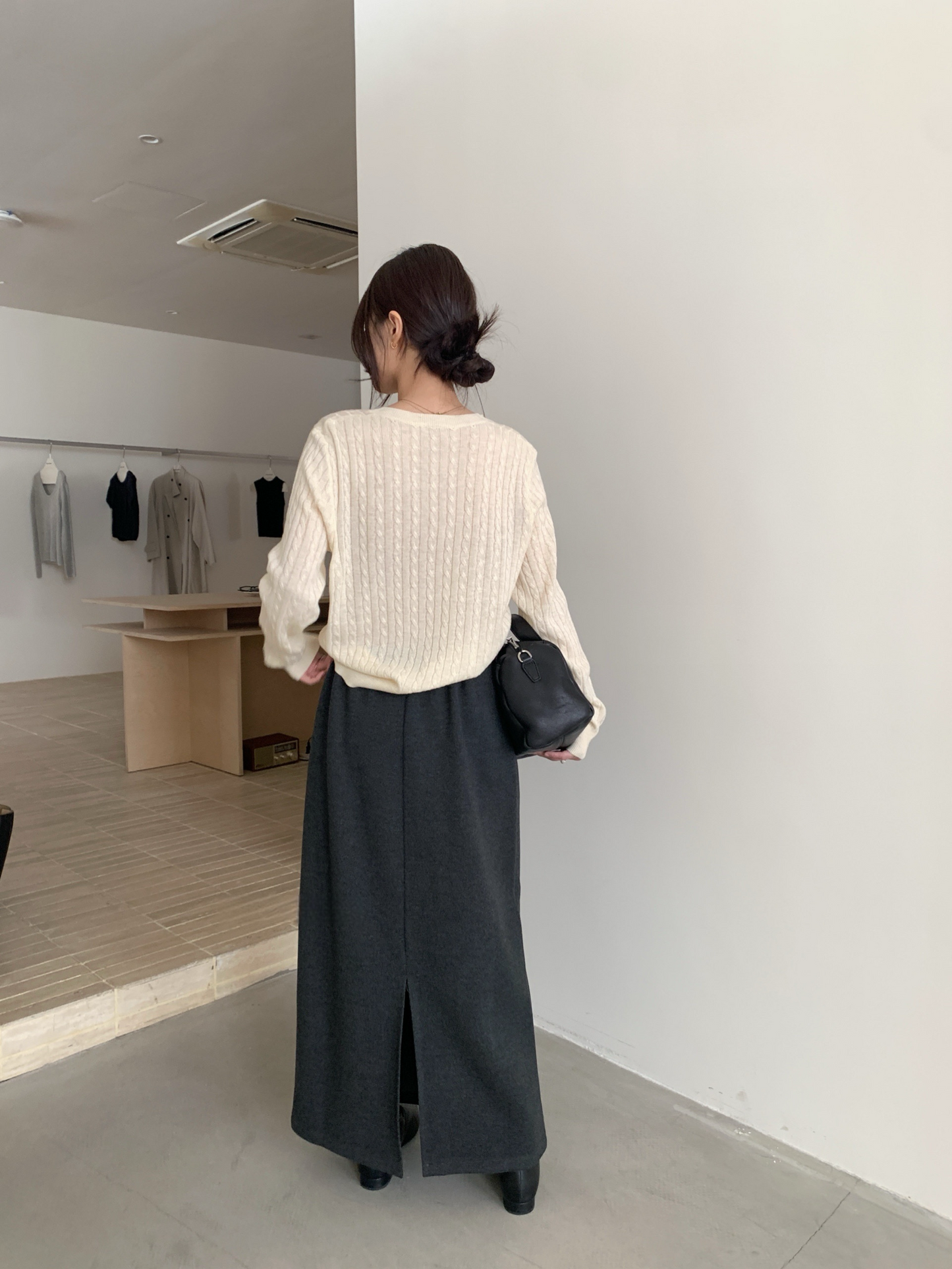 // 超舒服羊絨慵懶綁腰SK