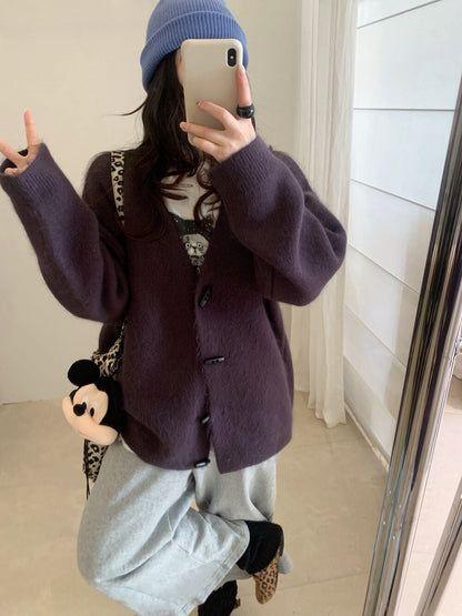 // 超軟糯寬鬆中長牛角鈕CD