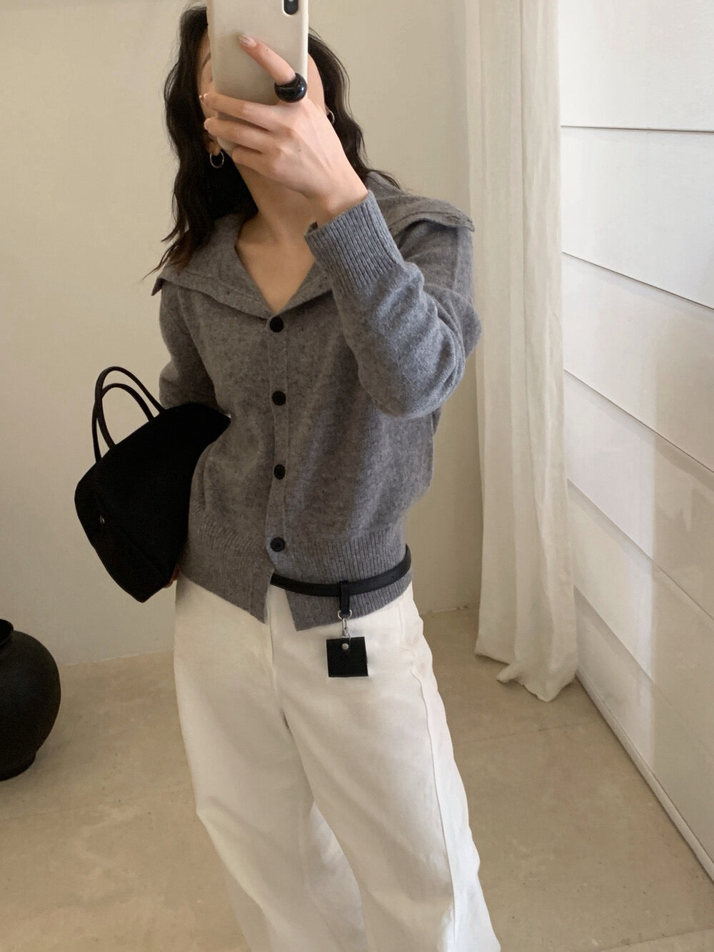 // 100%wool大翻領可立領開胸CD