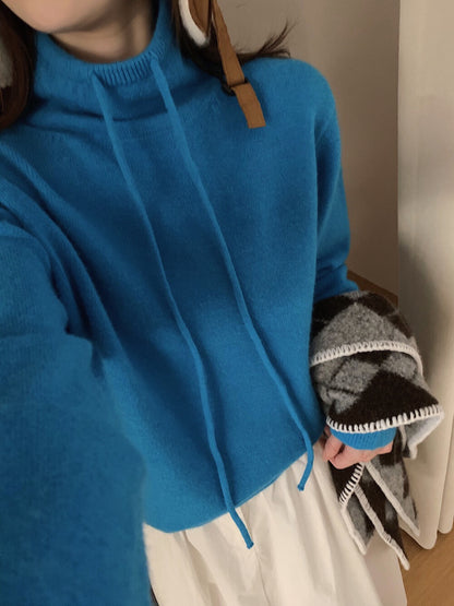 // 半高領綁帶連糯NT