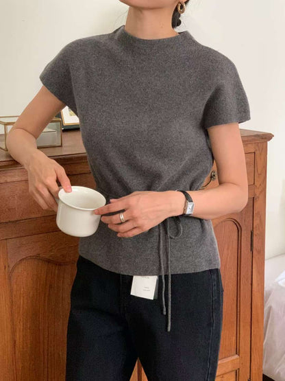 // premium fine wool連腰繩半領NT