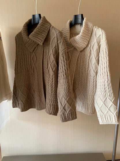 // 復古慵懶麻花紋翻領CD