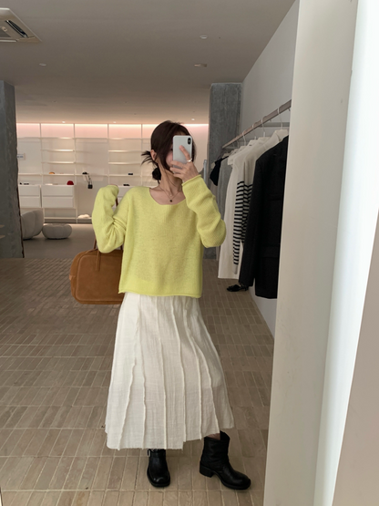 // 卷卷邊直坑紋14色短款NT