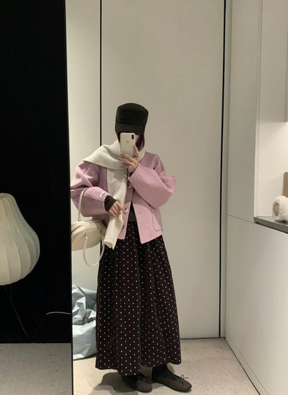 // 福利款！100%羊毛圓領簡約手工外套