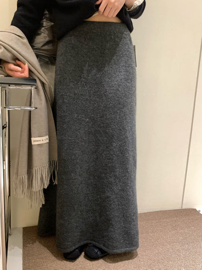 // 超顯瘦高腰針織冷裙