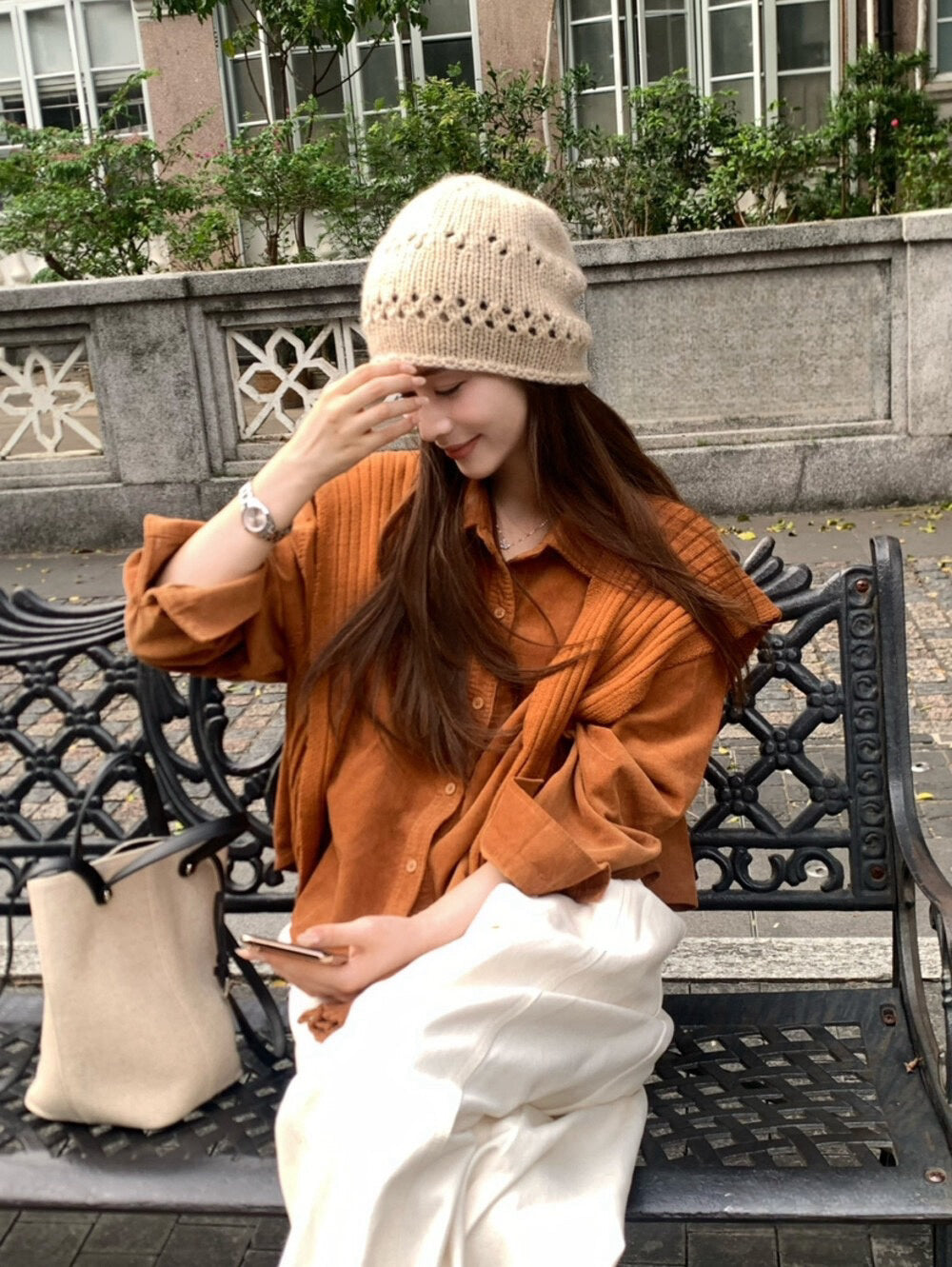 // 連披肩燈芯絨中短款SH