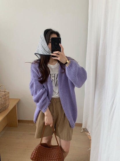 // 12%wool慵懶束袖口疏針CD