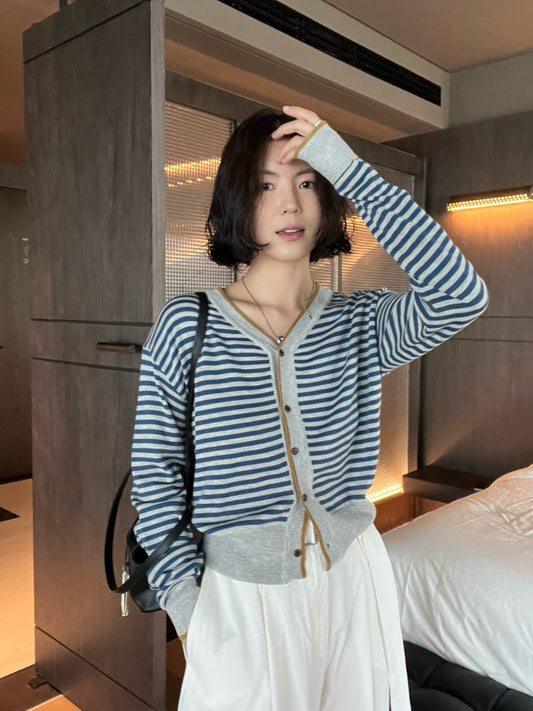 // 復古撞色間條包邊CD