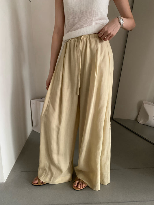 // 超舒服lyocell壓褶闊褲