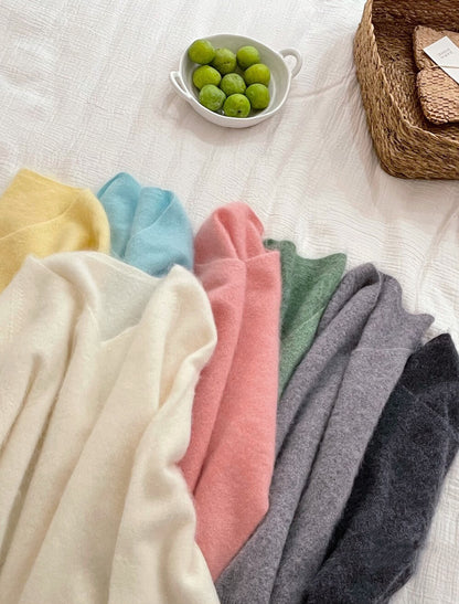 // 15色親膚羊毛拉絨工藝高級感V領NT