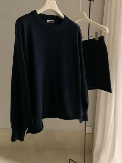 // 慵懶感毛衣+短褲套裝