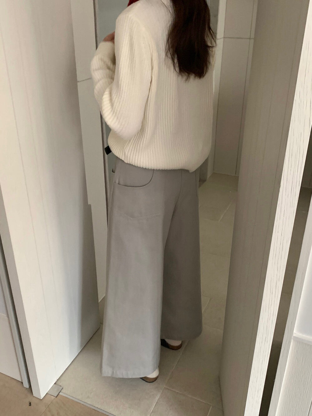 // 小個子必入九分闊腳褲(連腰帶)