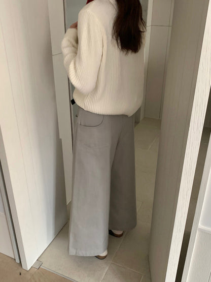 // 小個子必入九分闊腳褲(連腰帶)