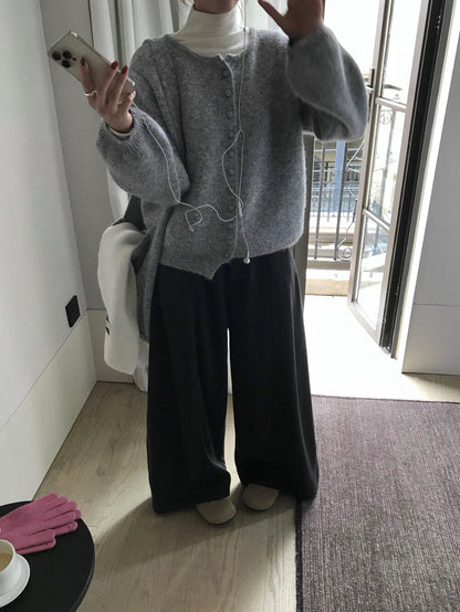 // 6%綿羊毛慵懶圓包扣CD(連單肩袋)