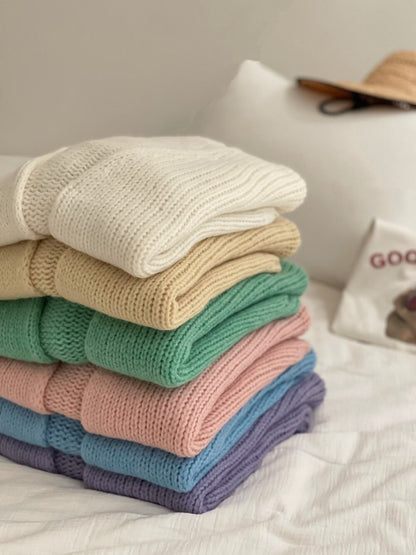 // 12%wool慵懶束袖口疏針CD