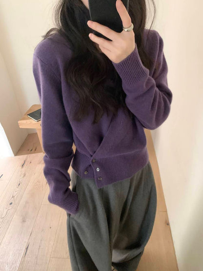 // 100%羊毛軟糯高質交叉鈕扣NT