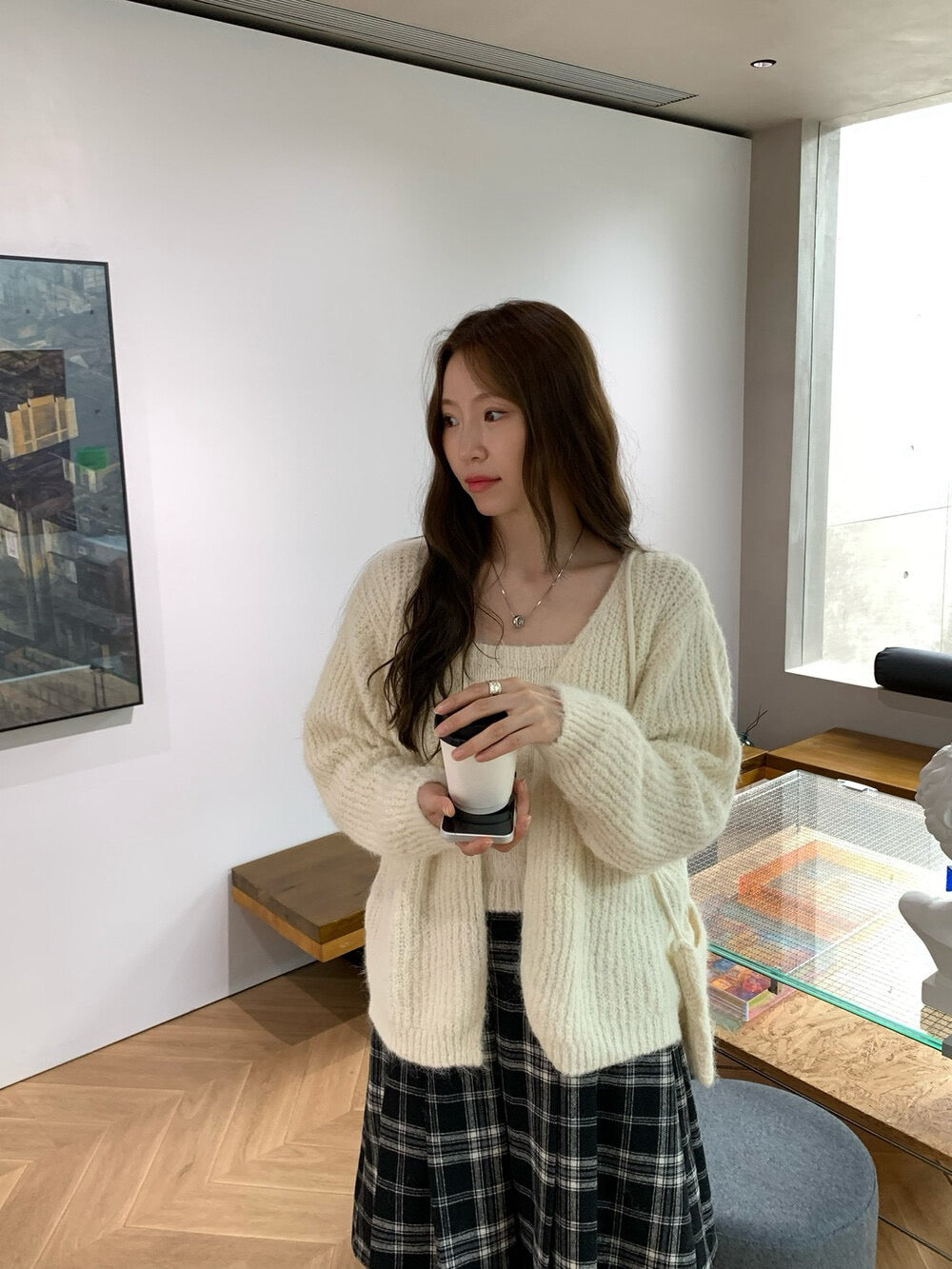 // 超soft羊毛混紡吊帶+外套+袋仔三件套