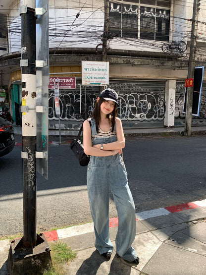 🎀 可愛口袋復古牛仔工人褲