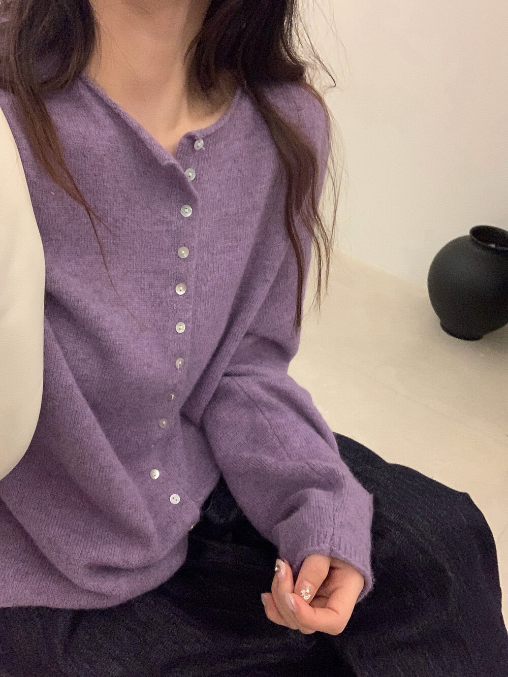 // 40%wool卷卷邊7色排扣CD