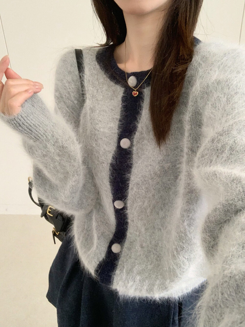 // 高質raccoon超soft毛茸感撞色邊CR