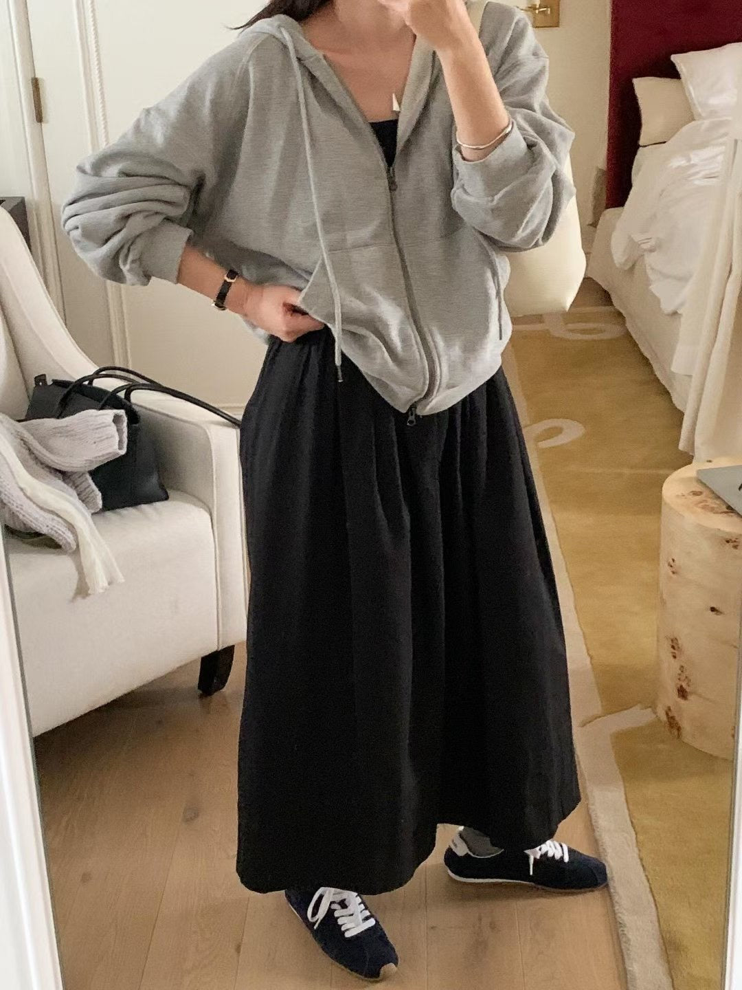 // 壓褶設計半鈕扣吊帶OPS