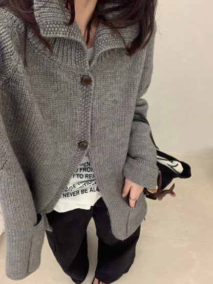 // 小半領口袋排扣中長CD