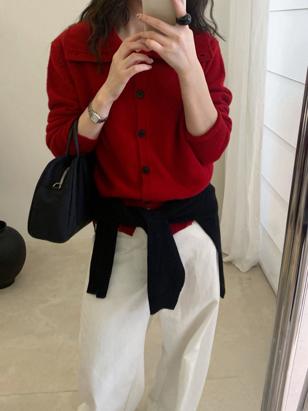 // 100%wool大翻領可立領開胸CD