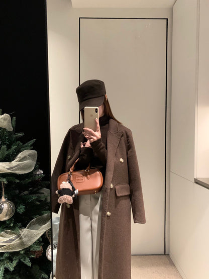 // 100%羊毛經典雙排扣手工外套