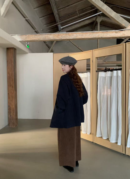 // 超大彈力絨感中裙