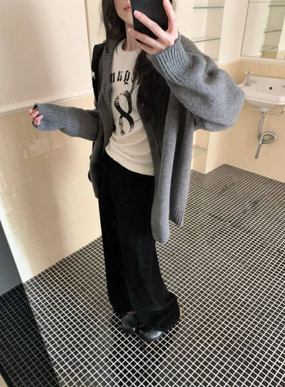 // 質感顯瘦直紋理針織褲