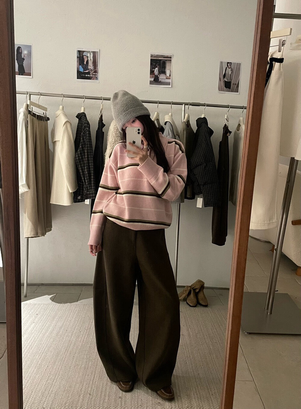 // 鈕扣polo翻領拼間針織NT