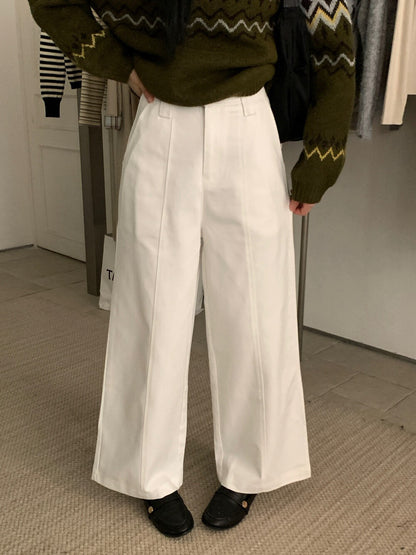 // 褲型超美中線設計直筒褲