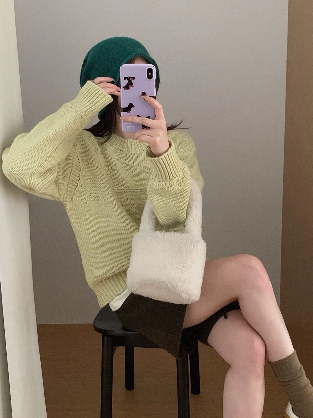 // 菱格織紋高級感圓領NT