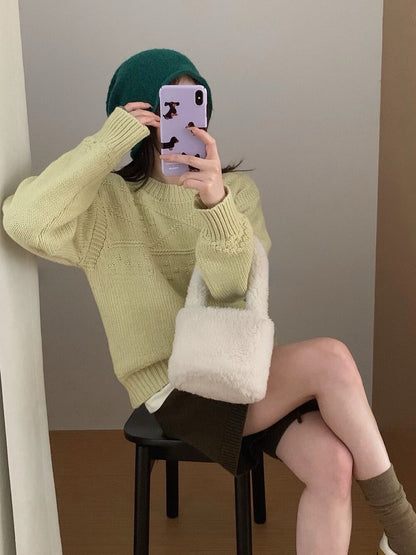 // 菱格織紋高級感圓領NT