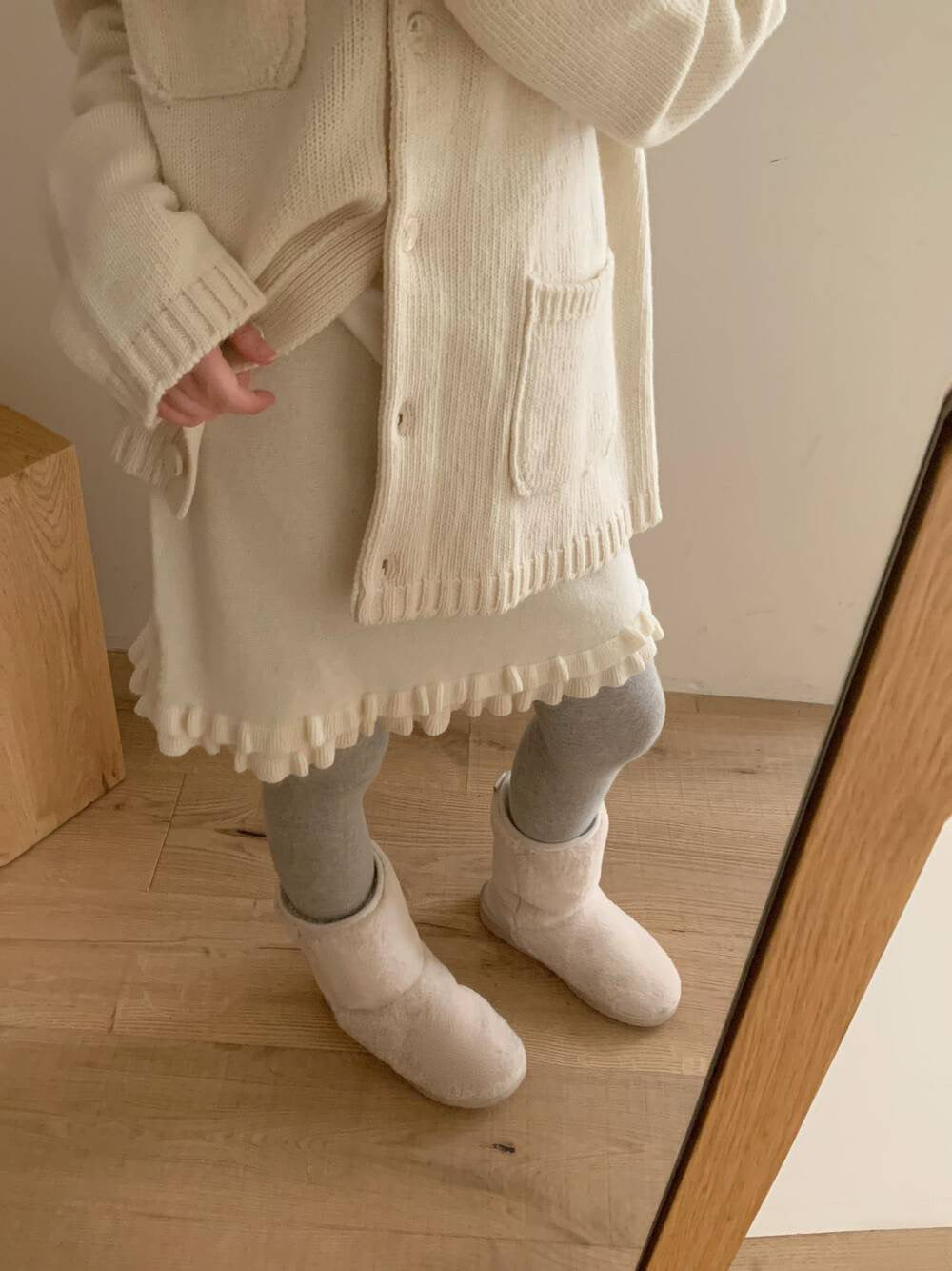 // 100%羊毛雙層荷葉邊短裙