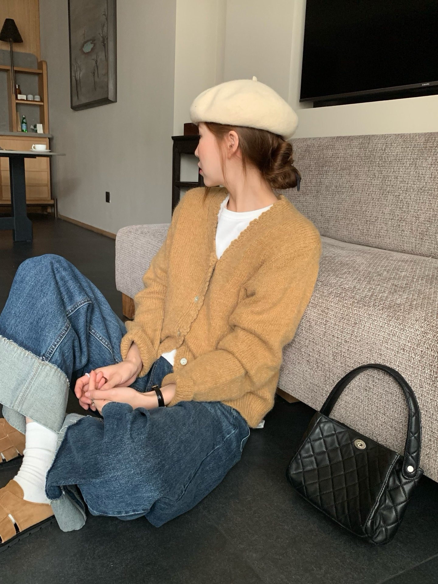 // 10%wool軟糯絨感鈎花邊CD