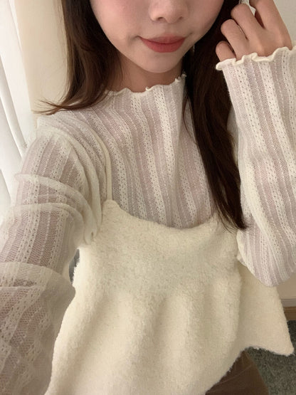 // 疊穿必入羊羔毛吊帶上衣