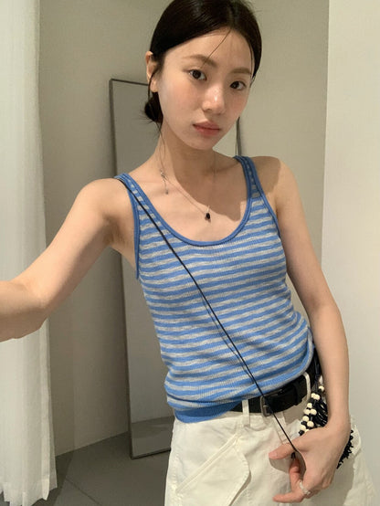 // 15色竹節麻細肩帶背心