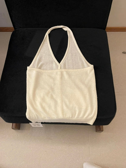 B78 / 疊穿必入掛頸小口袋針織背心(35%wool)