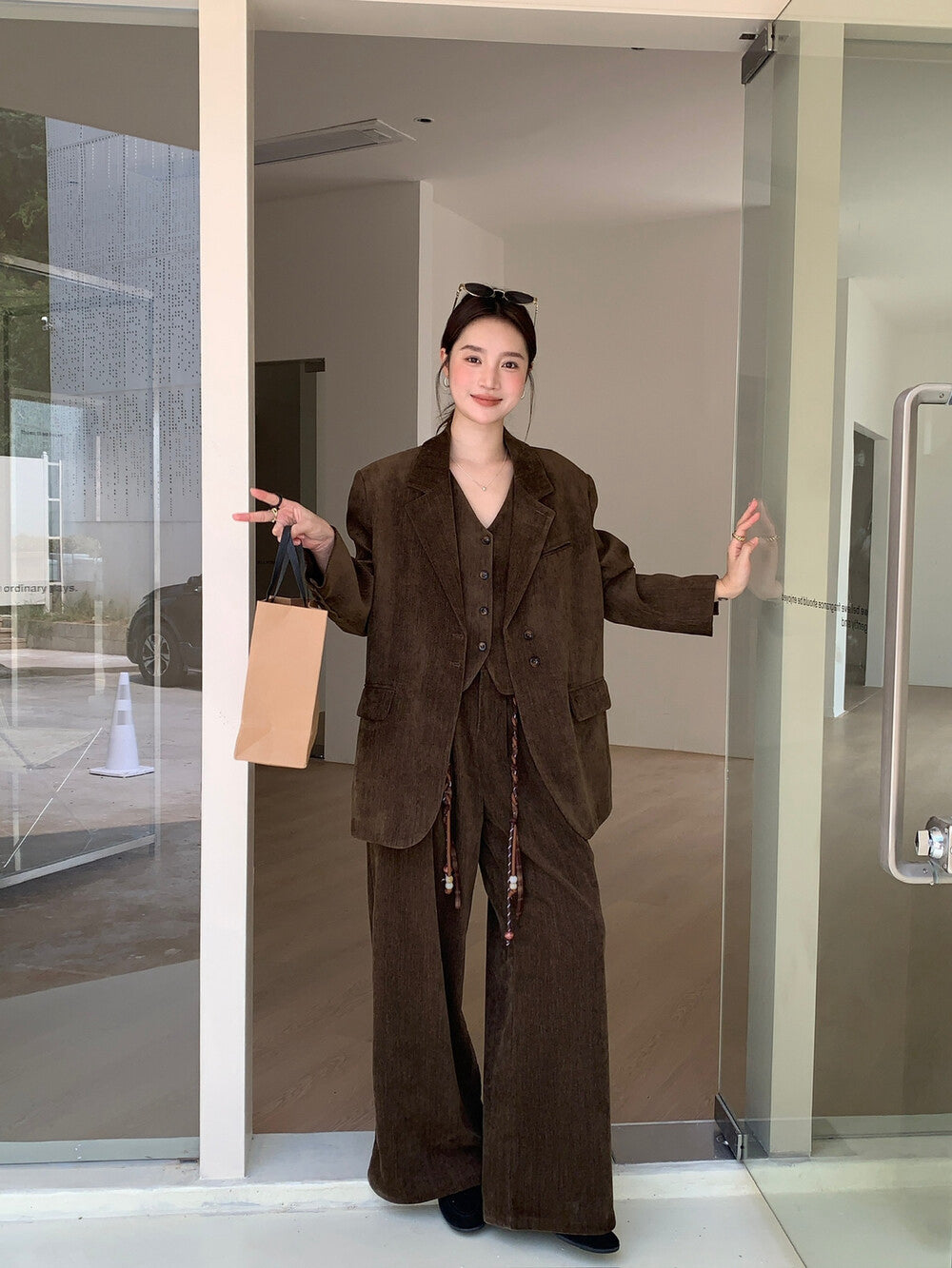 // 超美雪尼爾絨馬甲+褲+外套SET(外套可分開單買)