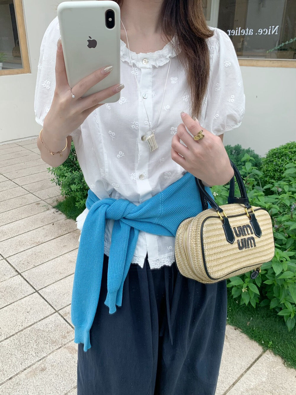 // 木耳花邊小刺繡lace腳排扣BL