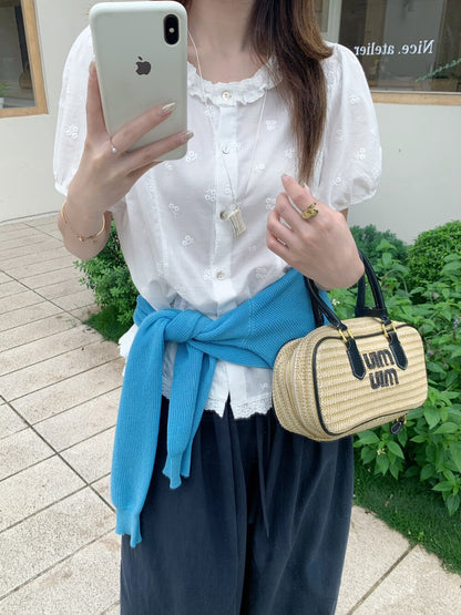 // 木耳花邊小刺繡lace腳排扣BL