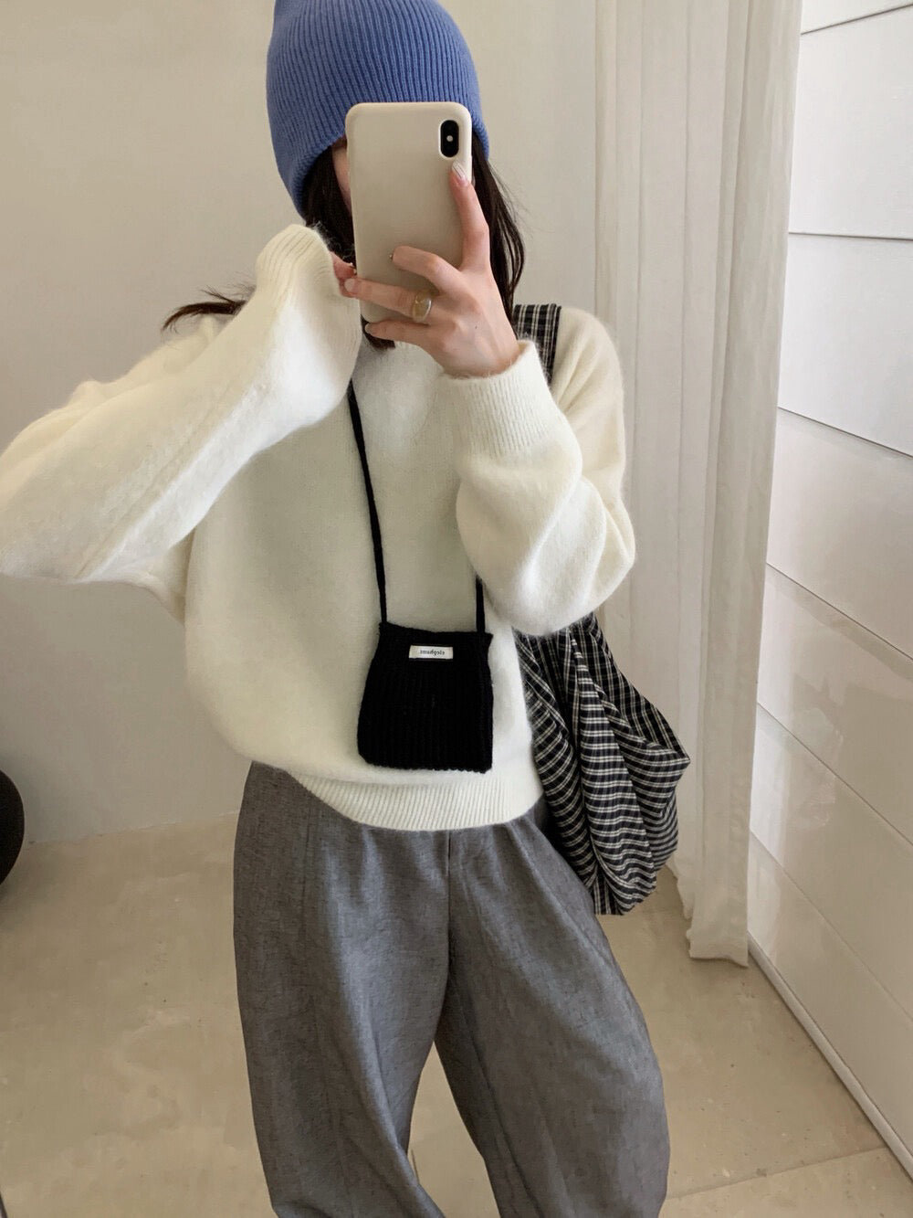 // 軟糯超美色系混兔毛圓領毛衣