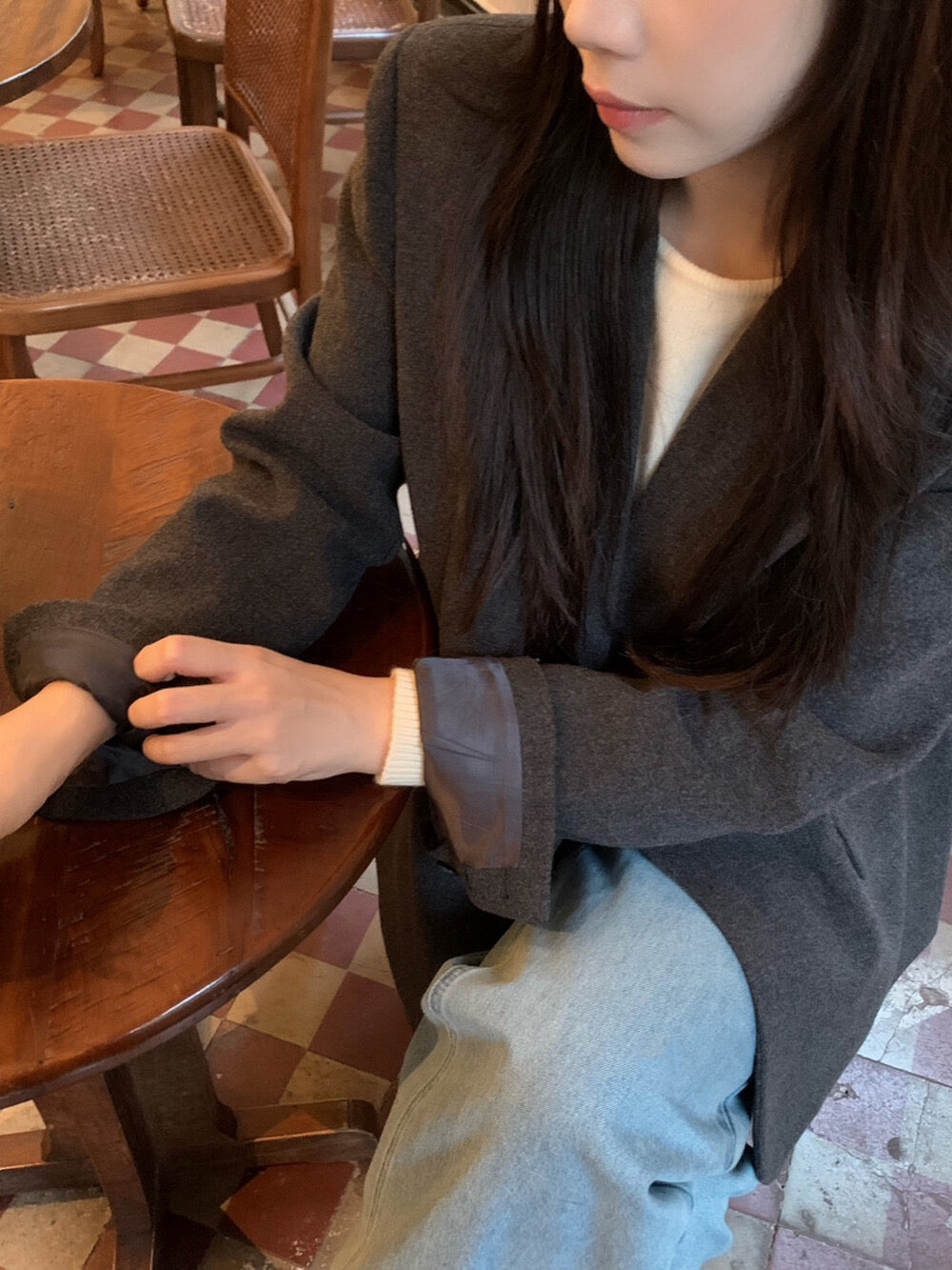 // 10%wool經典雙排扣毛呢西裝外套