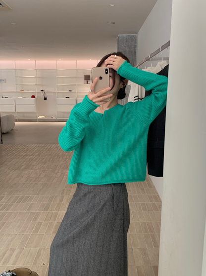 // 卷卷邊直坑紋14色短款NT