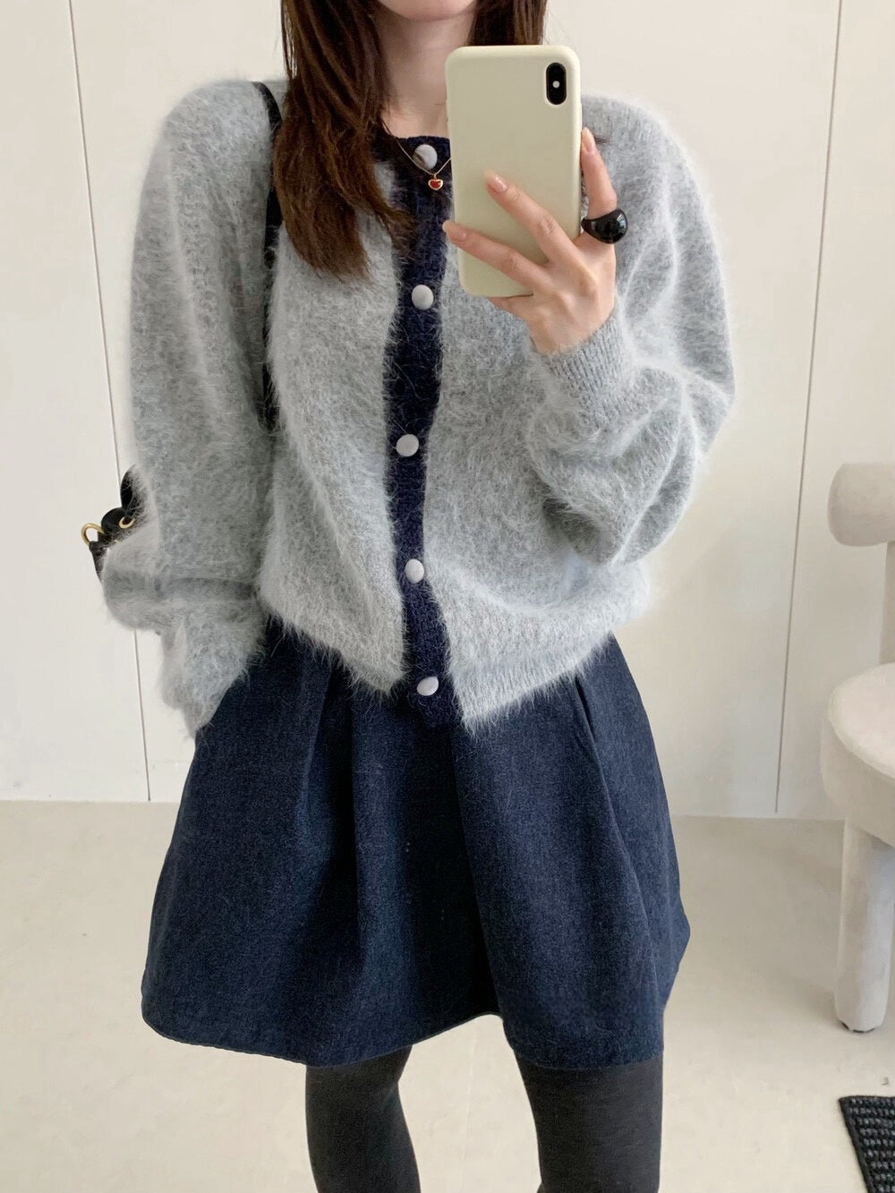 // 高質raccoon超soft毛茸感撞色邊CR